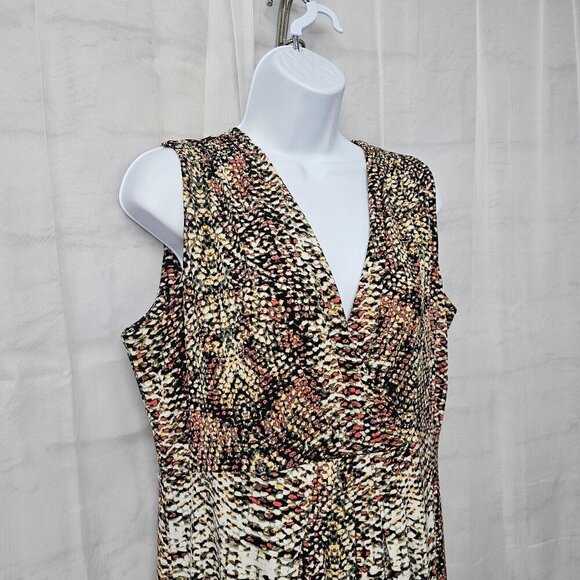 Kasper Dress Grunge Maxi Sleeveless Whimsigoth Snakeskin Green Orange LP - Picture 3 of 10